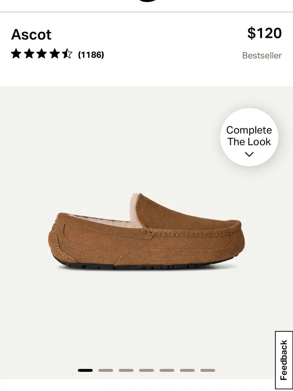 UGG Men’s Ascot Slip-On Suede Loafers in Chestnut Brown